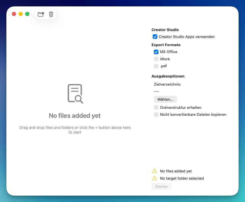 The Docxtor user interface is clean and easy to use.
