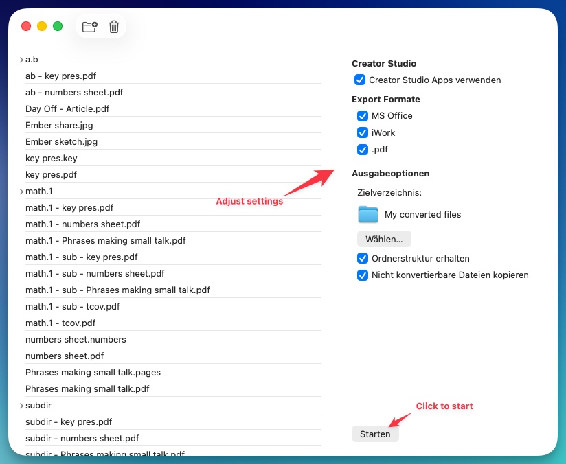 A screenshot showing Docxtor in action